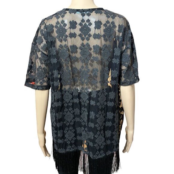 Maurices Black Lace Cardigan with Tassels Size Medium - Picture 4 of 4